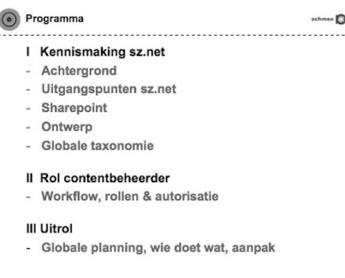 Programma kennismaking sznet