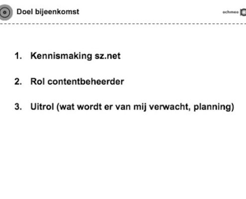 Doel bijeenkomst sznet